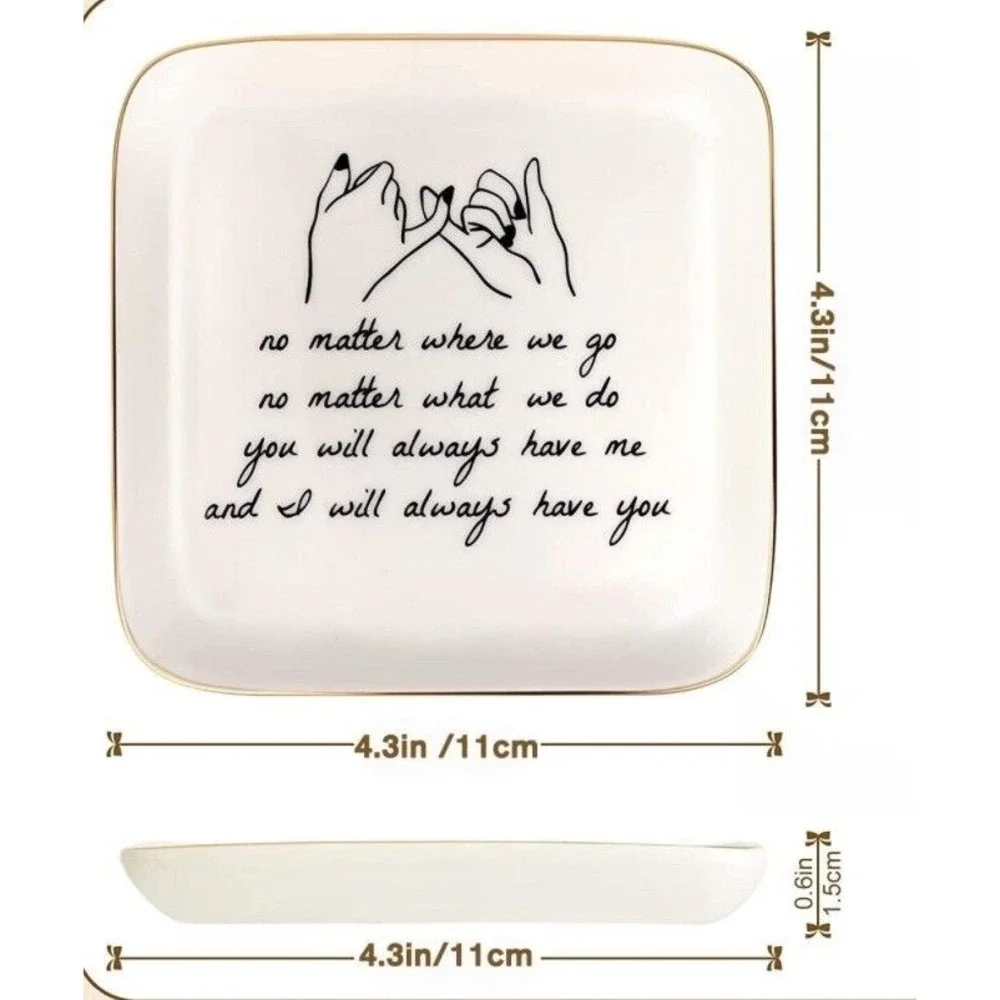Sister / Mother‎ / Friendship Long Distance Ceramic Ring & Trinket Dish